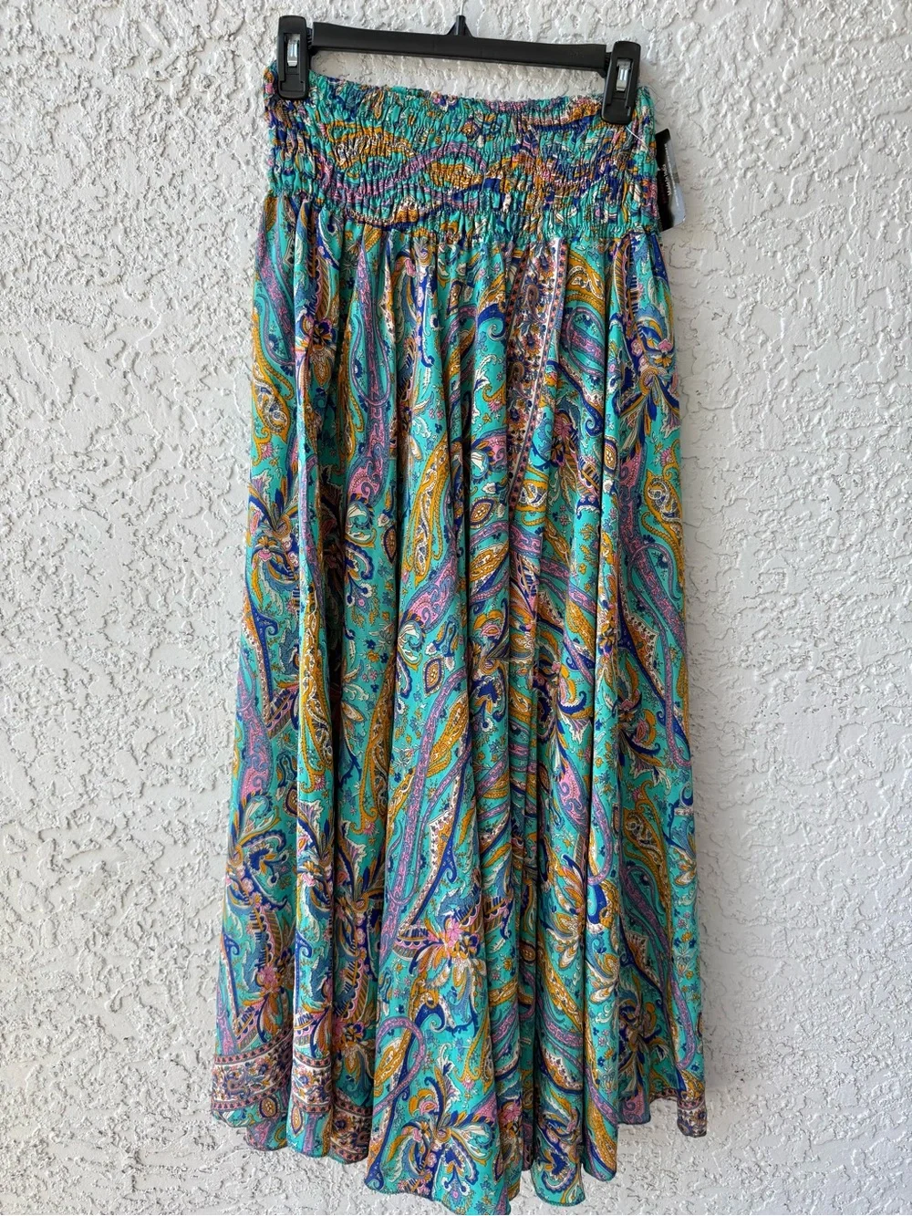 Bohemian Wide-Leg silky Paisley Palazzo Pants one size